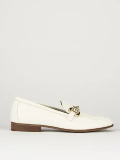 Mocassini tacco 1cm pelle bianco