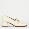 Mocassini tacco 5cm pelle beige