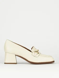 Mocassini tacco 5cm pelle beige