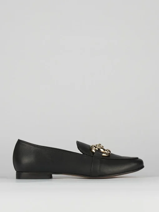 Mocassini tacco 1cm pelle nero