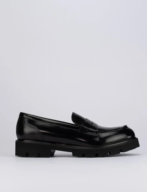 Mocassini tacco 1cm pelle nero