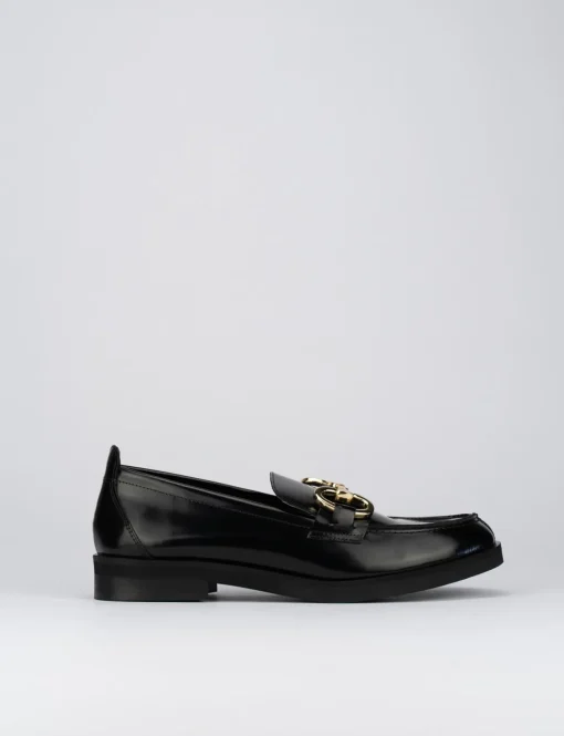 Mocassini tacco 2cm pelle nero