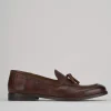 Mocassini tacco 2cm pelle marrone