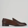 Mocassini tacco 1cm pelle marrone