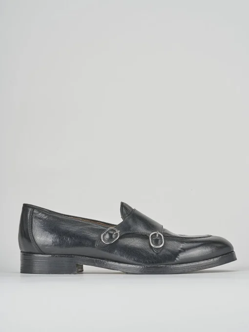 Mocassini tacco 3cm pelle nero