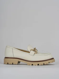 Mocassini tacco 2cm pelle bianco