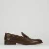 Mocassini tacco 2cm pelle marrone