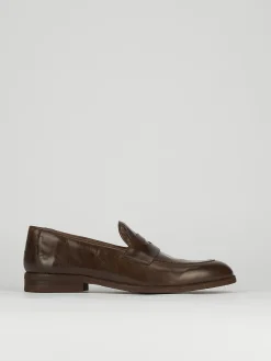 Mocassini tacco 2cm pelle marrone