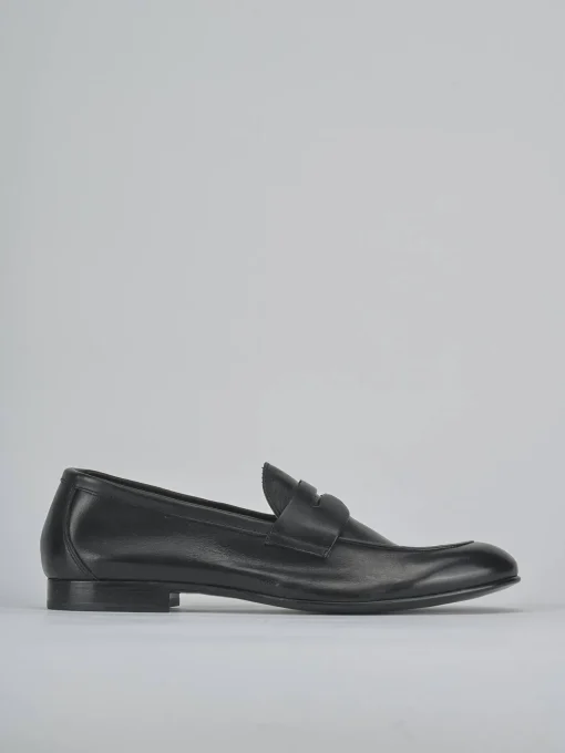 Mocassini tacco 1cm pelle nero