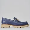 Mocassini tacco 2cm pelle blu