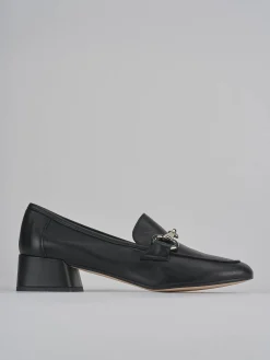 Mocassini tacco 3cm pelle nero