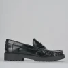 Mocassini tacco 2cm pelle nero