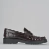 Mocassini tacco 2cm pelle bordo'