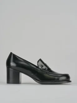 Mocassini tacco 7cm pelle nero