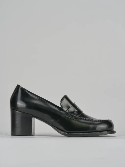 Mocassini tacco 7cm pelle nero
