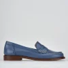 Mocassini tacco 2cm pelle jeans