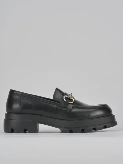 Mocassini tacco 3cm pelle nero
