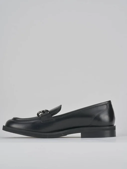 Mocassini tacco 2cm pelle nero
