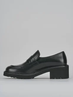 Mocassini tacco 5cm pelle nero
