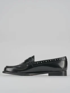 Mocassini tacco 2cm pelle nero