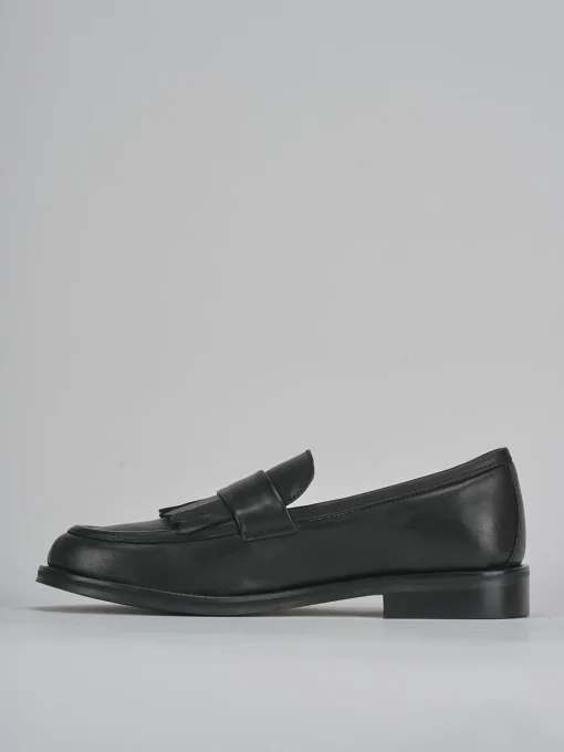 Mocassini tacco 2cm pelle nero