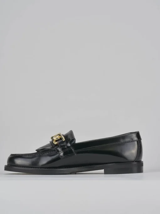 Mocassini tacco 1cm pelle nero