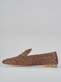 Mocassini tacco 1cm pelle marrone