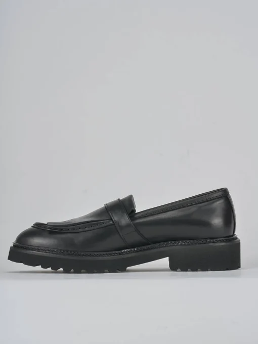 Mocassini tacco 2cm pelle nero