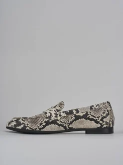 Mocassini tacco 1cm pelle multicolor