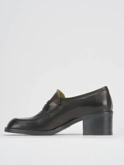 Mocassini tacco 4cm pelle nero