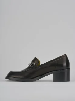 Mocassini tacco 5cm pelle nero