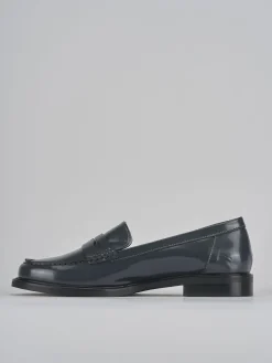 Mocassini tacco 2cm pelle grigio