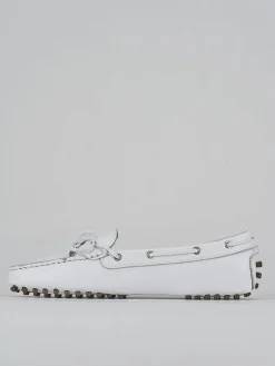 Mocassini tacco 1cm pelle bianco