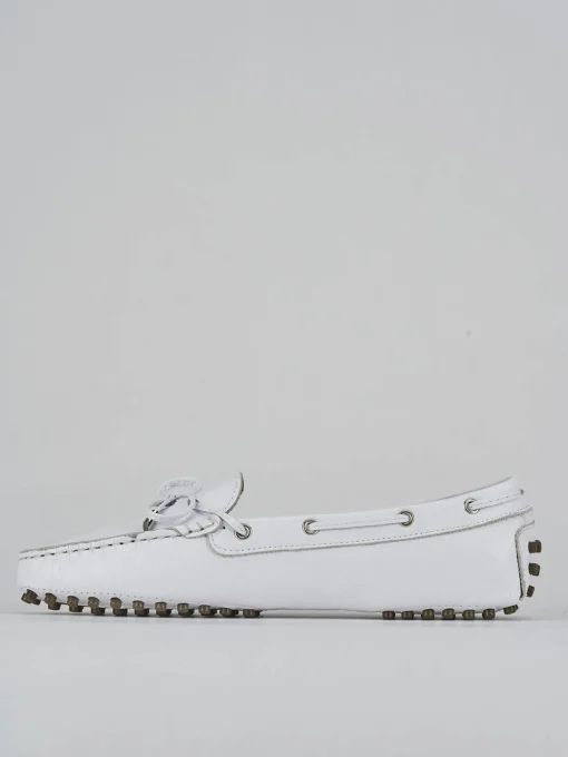 Mocassini tacco 1cm pelle bianco