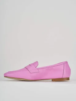 Mocassini tacco 1cm pelle rosa