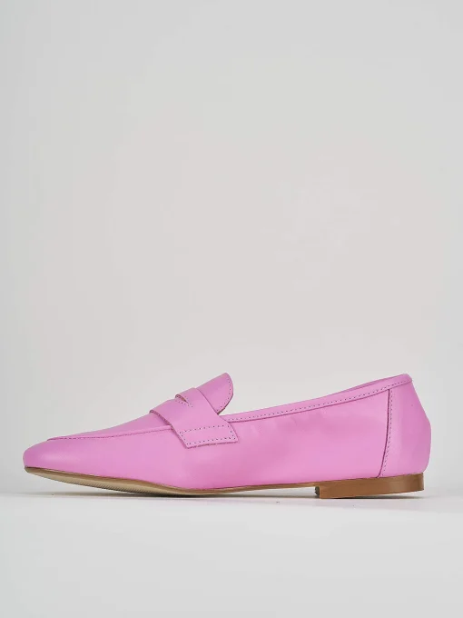 Mocassini tacco 1cm pelle rosa