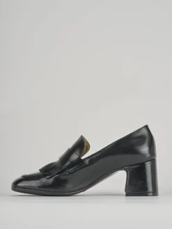 Mocassini tacco 5cm pelle nero