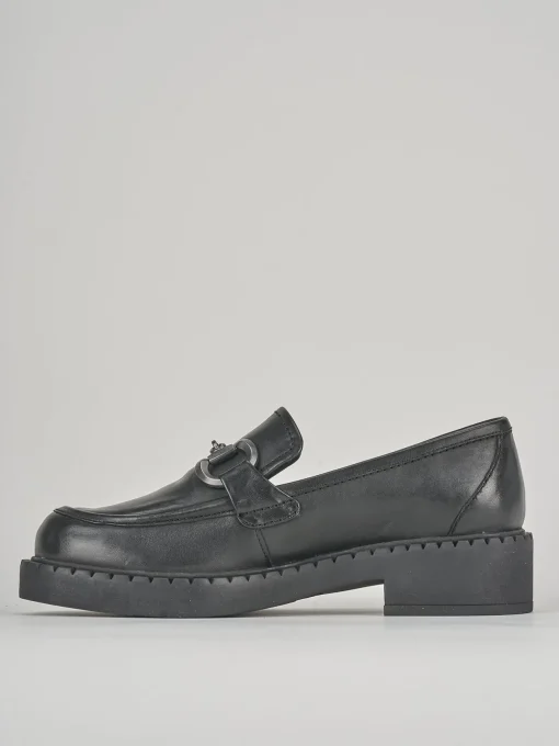 Mocassini tacco 3cm pelle nero