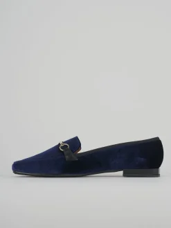 Mocassini tacco 1cm pelle blu