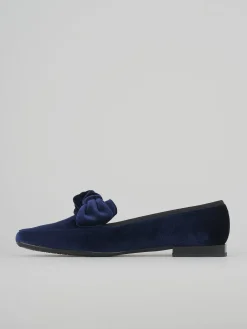 Mocassini tacco 1cm pelle blu