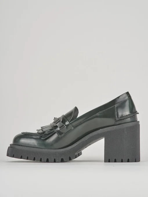 Mocassini tacco 9cm pelle verde