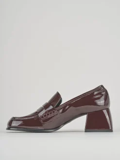 Mocassini tacco 4cm pelle bordo'