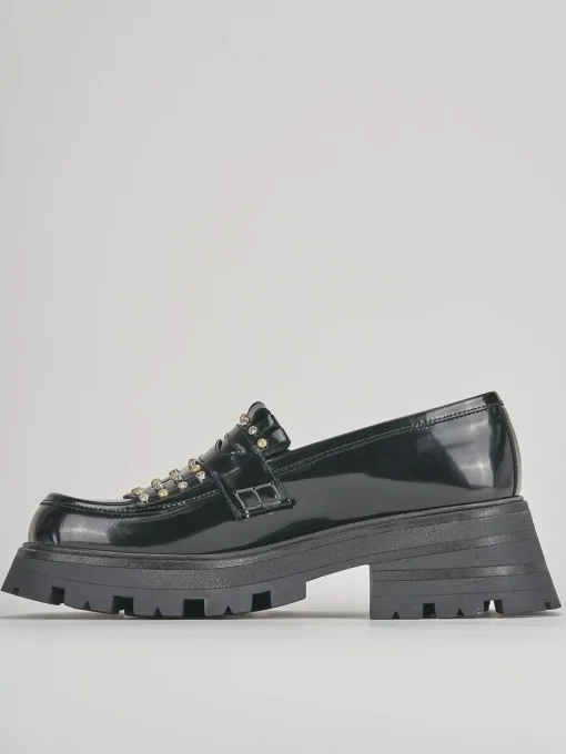 Mocassini tacco 2cm pelle nero