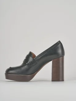 Mocassini tacco 9cm pelle nero