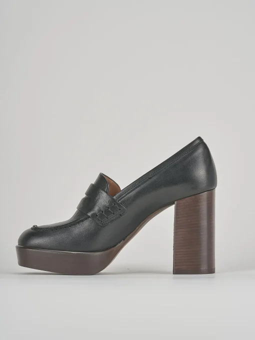 Mocassini tacco 9cm pelle nero