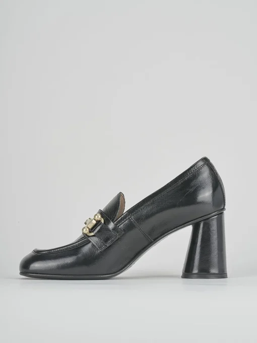 Mocassini tacco 5cm pelle nero