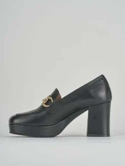 Mocassini tacco 7cm pelle nero