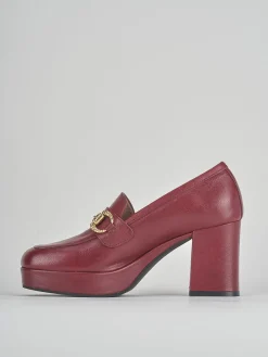 Mocassini tacco 7cm pelle bordo'