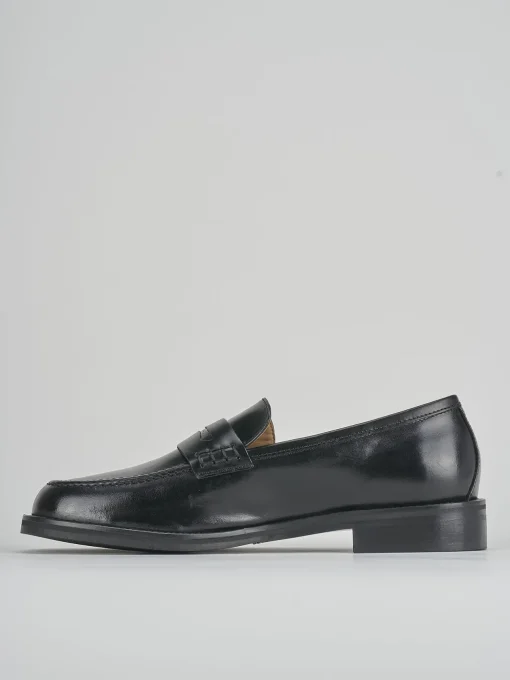 Mocassini tacco 1cm pelle nero