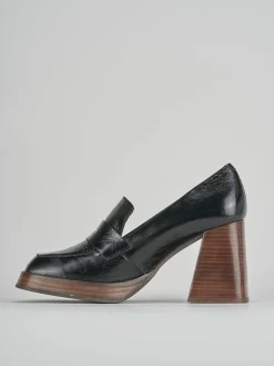 Mocassini tacco 9cm pelle nero